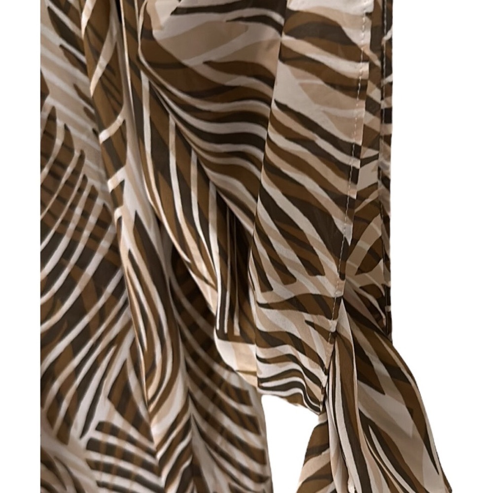 Chico's Women's White/Brown Palm Tree Tunic Top Size 1 (M/8) - Picture 2 of 6